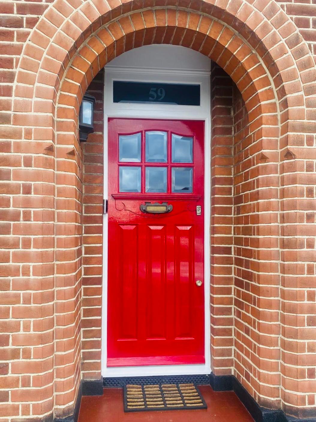 Red front door